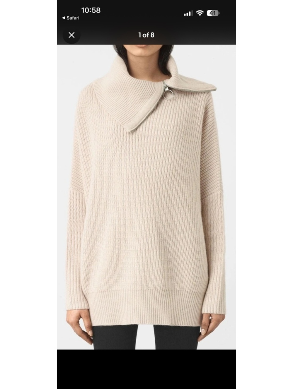 AllSaints Dano Jumper Oversized Wool Cashmere Sweater S